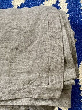 Hotel Collection 100% Linen Full/Queen Duvet Cover Zipper Bottom GRAY